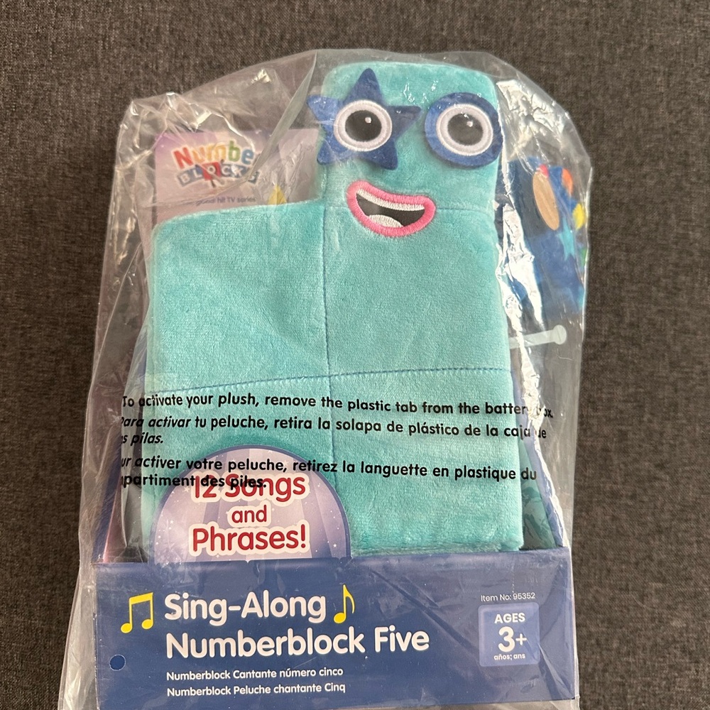 Sing-Along Numberblock Five Plush - Teal Character